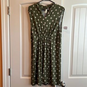 Women’s Matilda Jane green and white polka dot dress